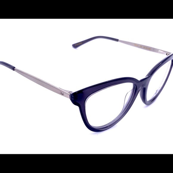 Retro Look Cat-Eye Glasses Black Acetate & Gunmetal Temples - Picture 10 of 15